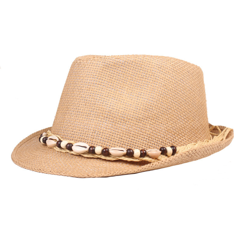 Mens Shell Beach Sun Straw Trilby Hat tətbiqi